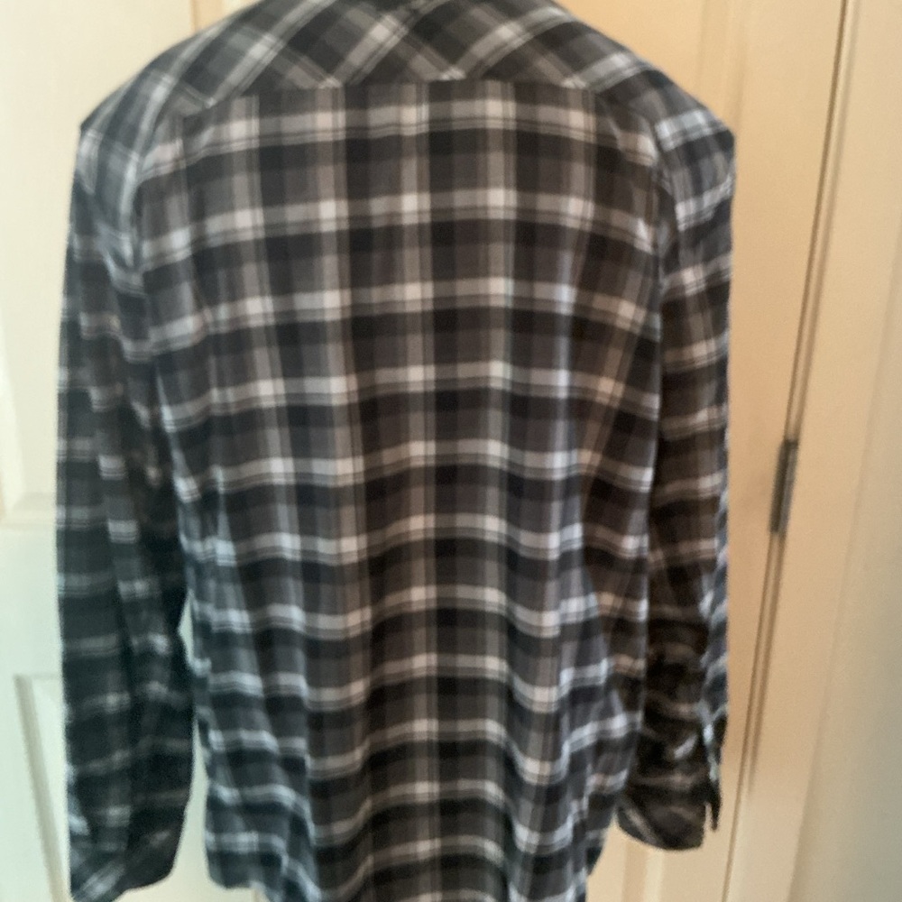Men's Black and Gray Plaid Shirt - Picture 2 of 5